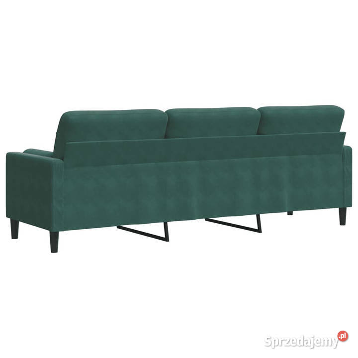 3osobowa sofa z poduszkami ciemnozielona 210 mazowieckie