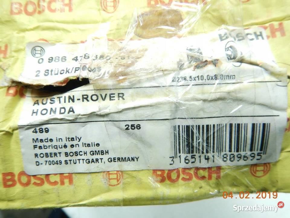 TARCZE HAMULCOWE BOSCH HONDA ROVER TYŁ