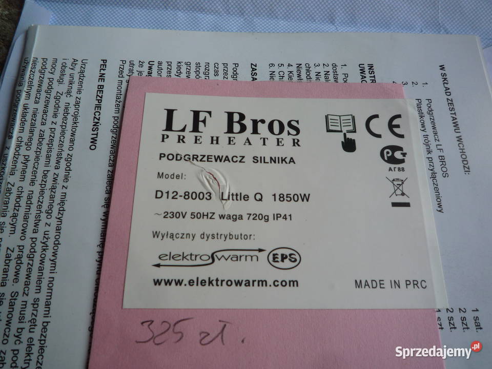 podgrzewacz silnika płynu wody z pompką Chmiel sprzedam