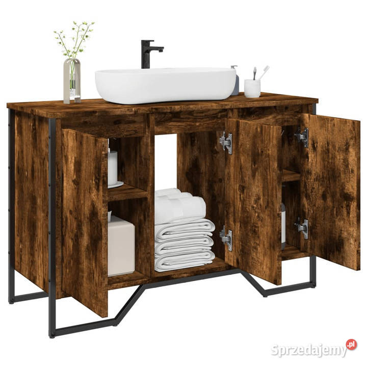 Szafka pod umywalkę przydymiony dąb 91x35x60