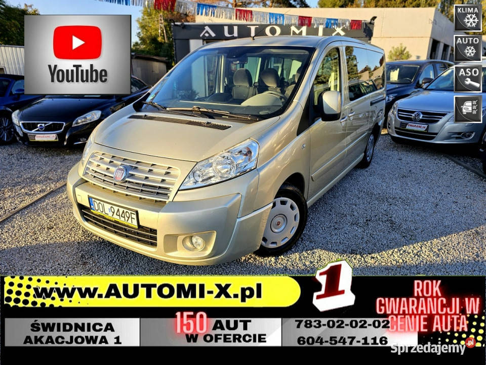 Fiat Scudo LONG 20HDI Nawiewy Panorama 9Os HAK garażowany Świdnica