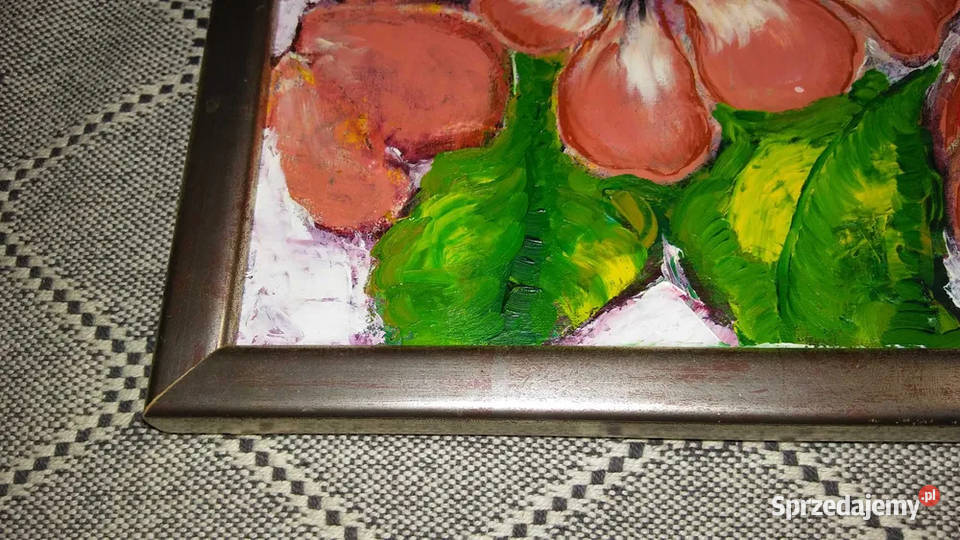 Obraz pieknych kolorowych kwiatów Olej na mazowieckie