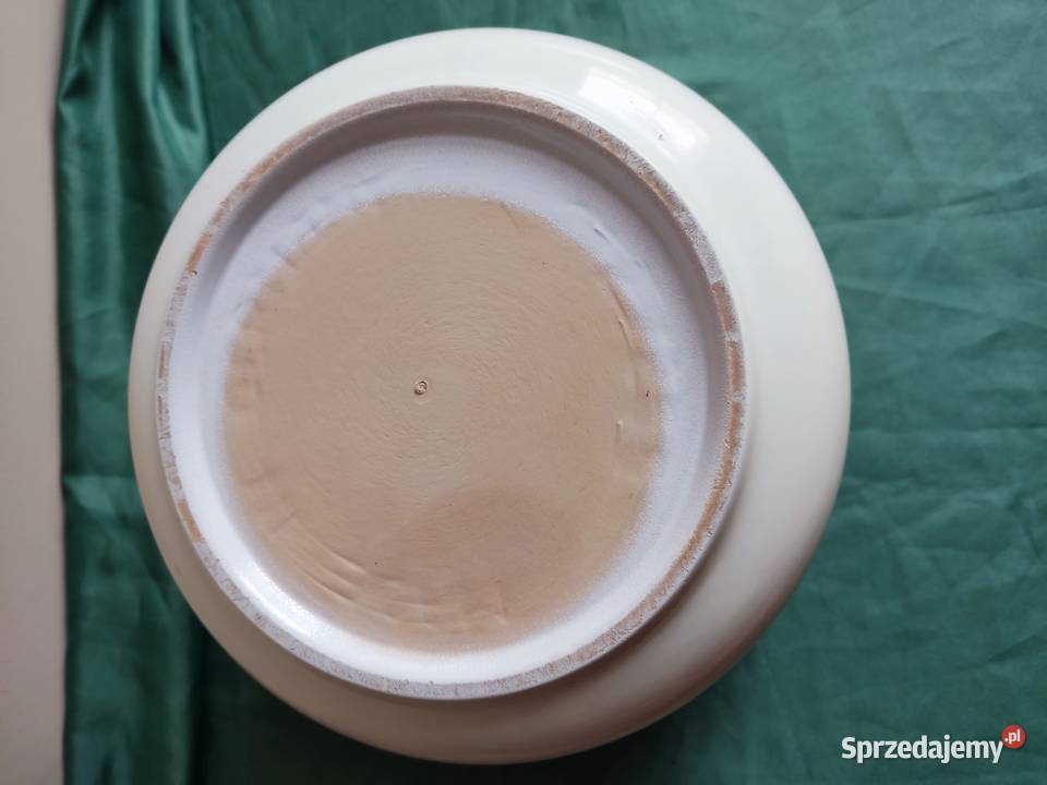 Donica doniczka ceramiczna biało kremowa fi 255 Głuchołazy