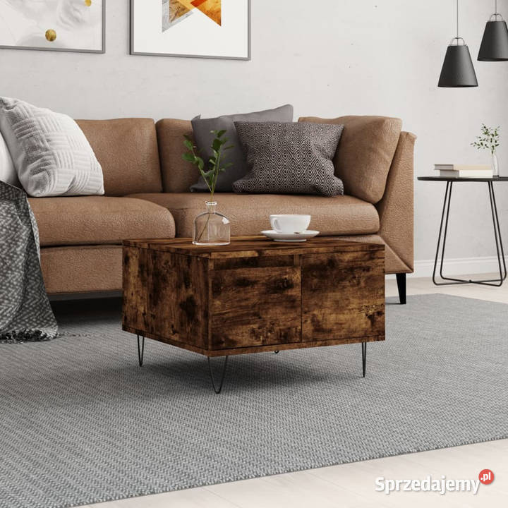 Stolik kawowy przydymiony dąb 55x55x365 WM830761 Warszawa