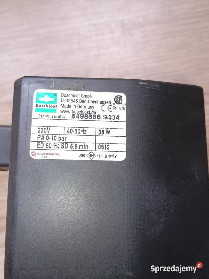 Zawór elektromagnetyczny Buschjost Nowy Czersk