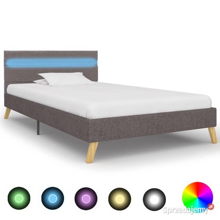 vidaXL Rama łóżka z LED, jasnoszara, 284846