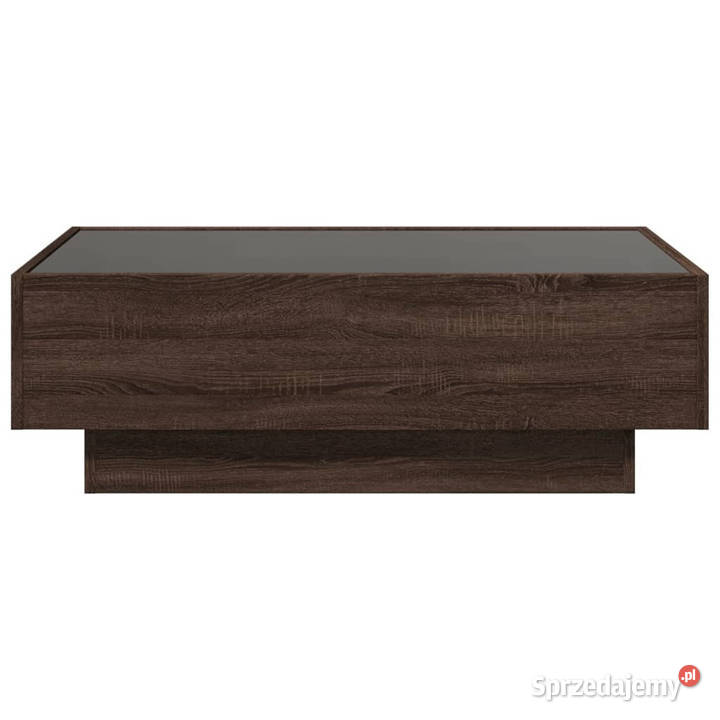 Stolik kawowy z LED brązowy dąb 90x50x30