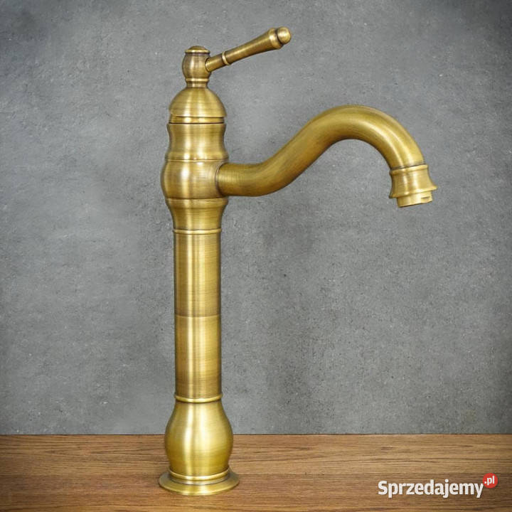 Bateria umywalkowa stojąca antyczny mosiądz Chmielnik sprzedam