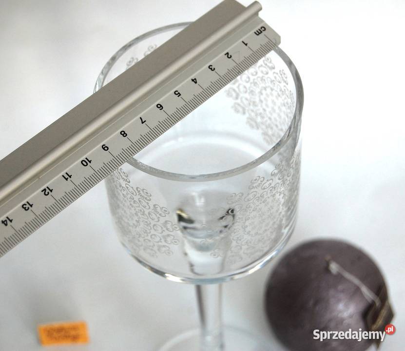 Świecznik szklany Almi Decor kielich grawerowany Świeczniki Lublin