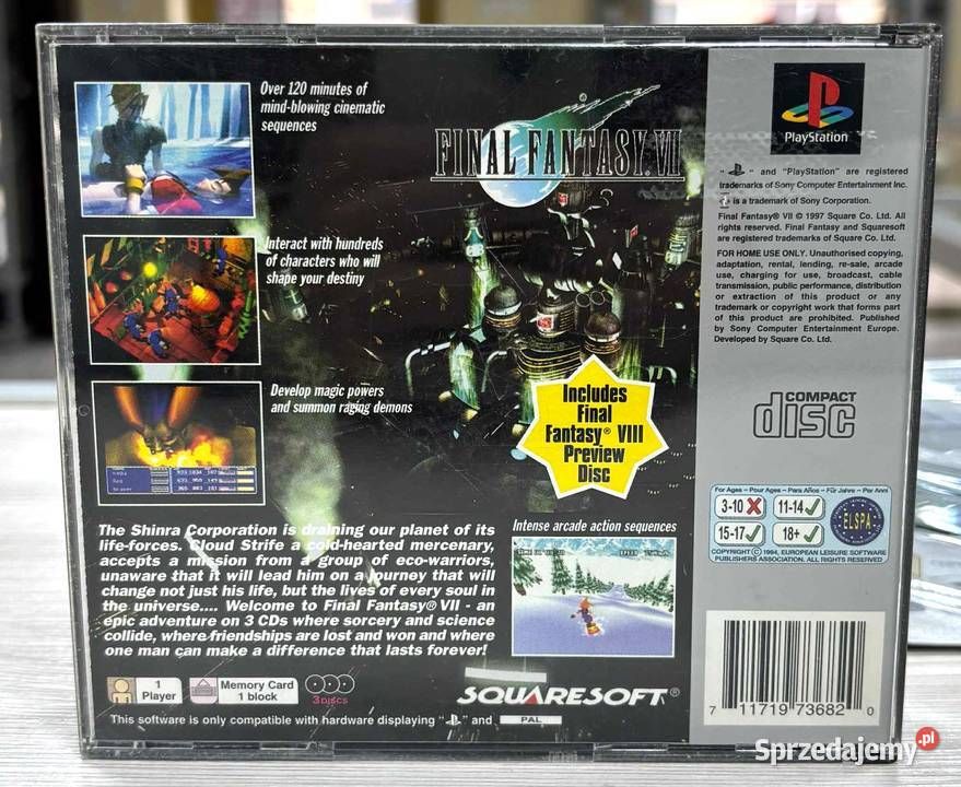 Gra 1 Final Fantasy VII Demo VIII sportowe Elbląg