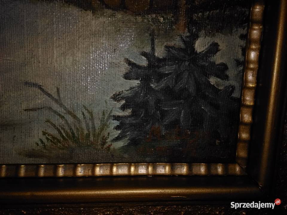 Obraz olejny ładnej ramie Katowice