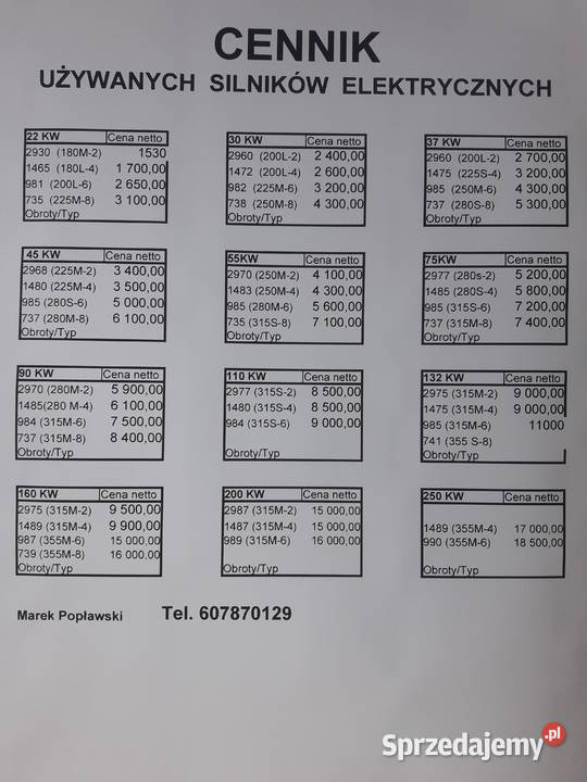 Silnik elektryczny 37kw 1480obr Pozostałe Toruń sprzedam