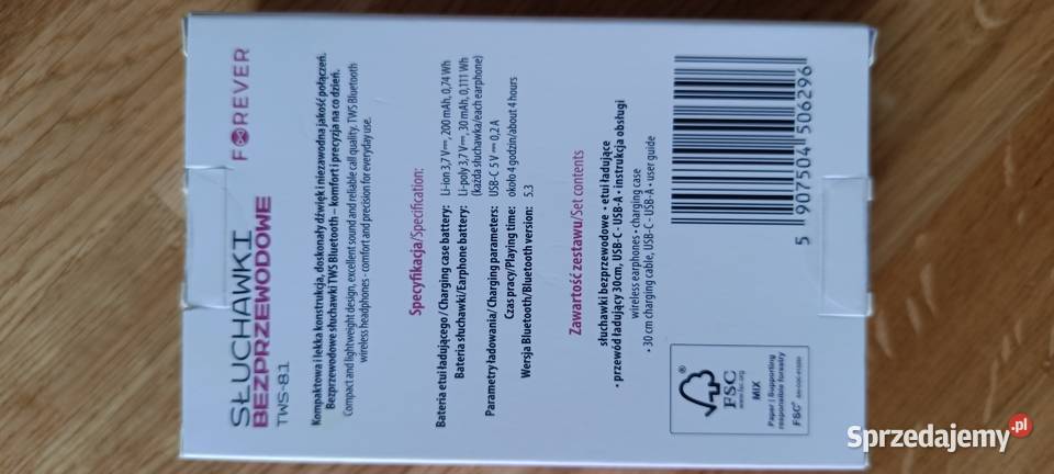 FOREVER TWS81 słuchawki bezprzewodowe kolor Ełk