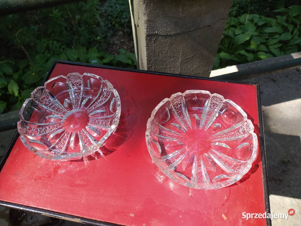 Stare popielniczki patery kryształowe PRL x 2 Warszawa