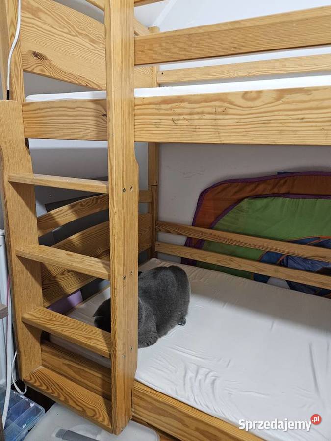 łózko piętrowe z 2 szufladami 80x180 lity świerk sprzedam