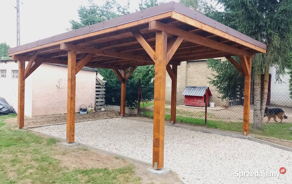 Wiata 5x5m z dachem jednospadowym Zadaszenie Myślenice