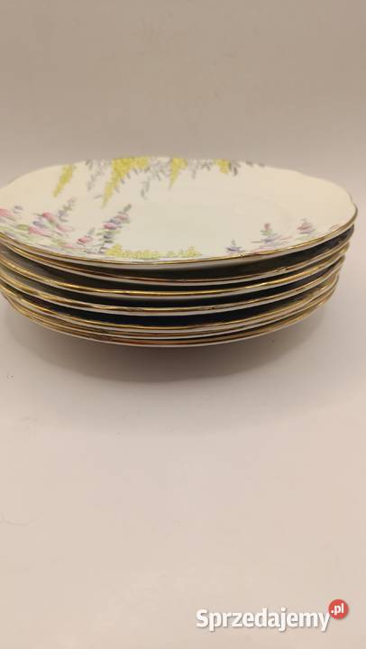 Talerz deserowy vintage porcelana kostna Foley Talerze i talerzyki Zamość
