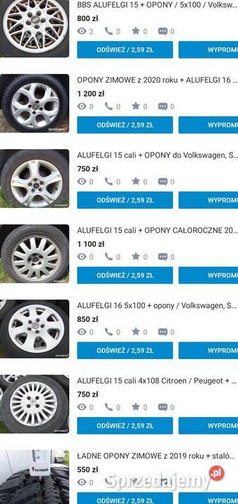 ALUFELGI 16 5x100 opony Volkswagen Skoda Audi wielkopolskie Wągrowiec