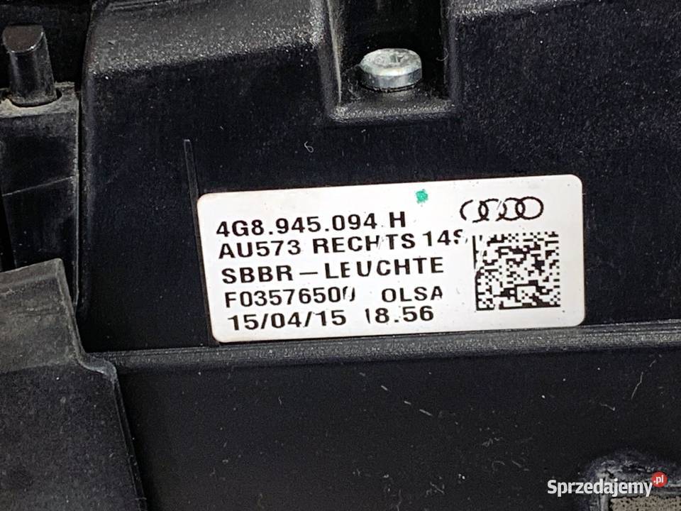 LAMPA TYŁ PRAWA WEWNĘTRZNA AUDI A7 4G 4G8945094H osobowe Lampy tylne