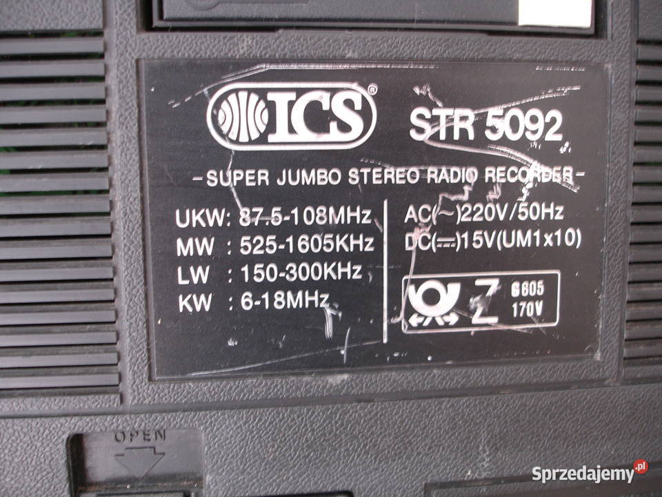 Radiomagnetofon ICS STR5092 SUPER JUMBO lubuskie Zielona Góra