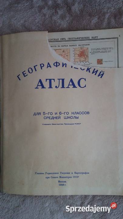 Atlas Geograficzny ZSRR z 1948 roku Warszawa