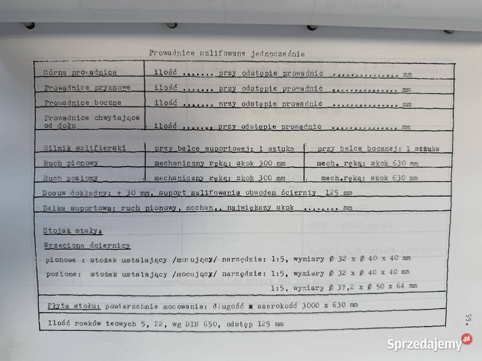 Używana szlifierka do płaszczyzn SFBE Produkcja Łowicz