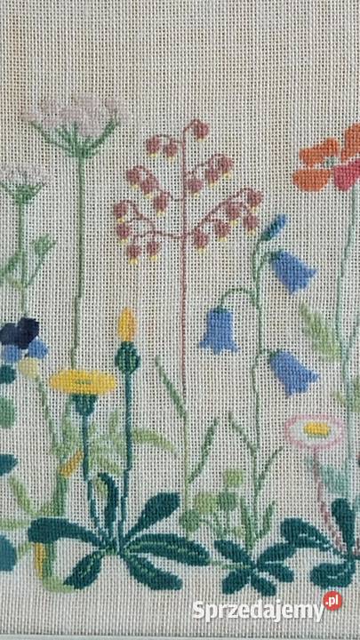 Urocze trzy obrazy haftowane ręcznie Polne małopolskie Kraków