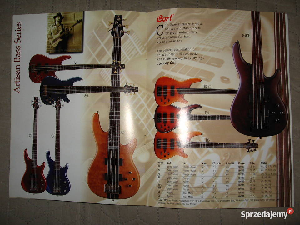 Cort Electric Guitars and Basses 1998 Catalog Kępice