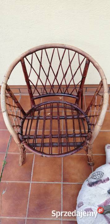 Fotel rattanowy wiklinowy z poduchami krzesło Fotele i pufy Garwolin