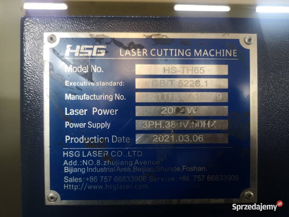 Laser do rur i profili HSG HSTH65 Produkcja podkarpackie Krosno