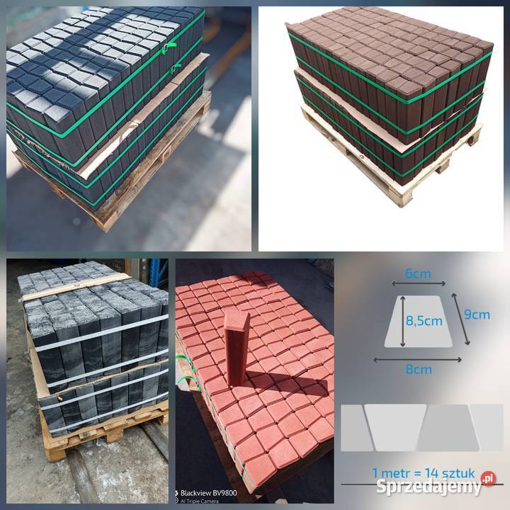 Obrzeża palisady trapezowe betonowe kolorowe Dom i Ogród