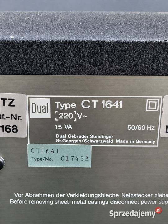 Kultowy Tuner Vintage DUAL CT 1641 Klasyka z Lat Radioodtwarzacze Poddębice