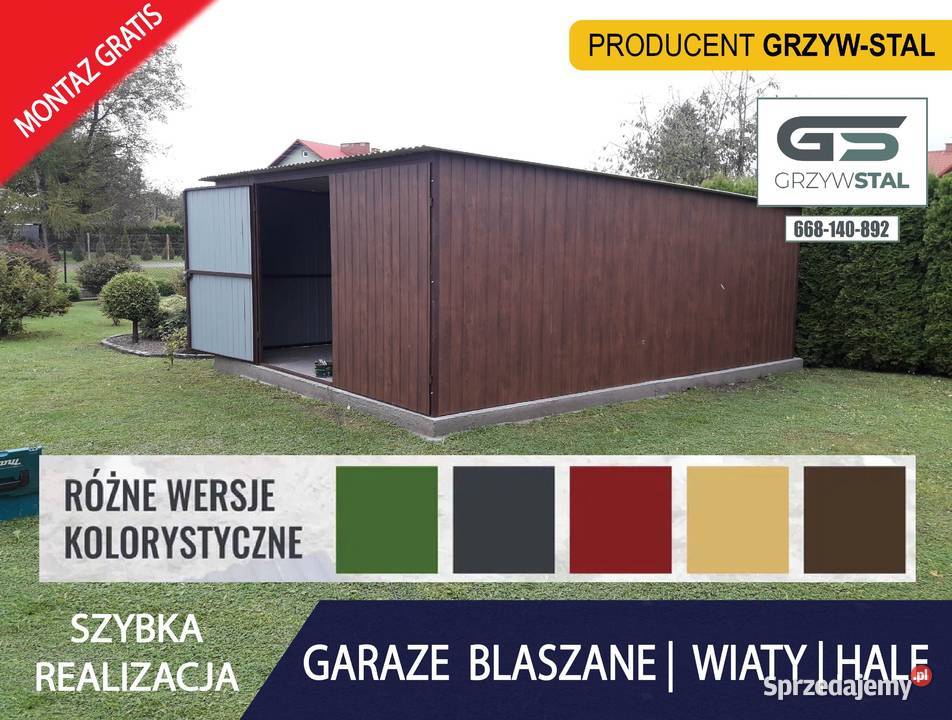 Złoty Dąb Orzech GARAŻ BLASZANY Blaszak Blaszane Nowy Dwór Mazowiecki