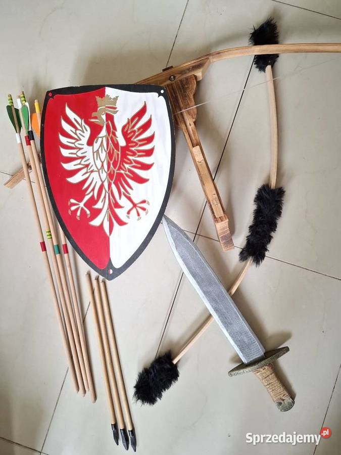 Zestaw rycerza łuk kusza strzały miecz zabawki Kraków