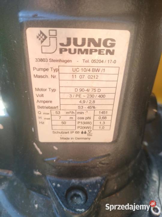 Pompa do fekaliów Jung Pumpen Compli 10104BW5 Jarosław