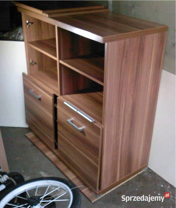 Regał komoda kwadratowa z półkami i czterema