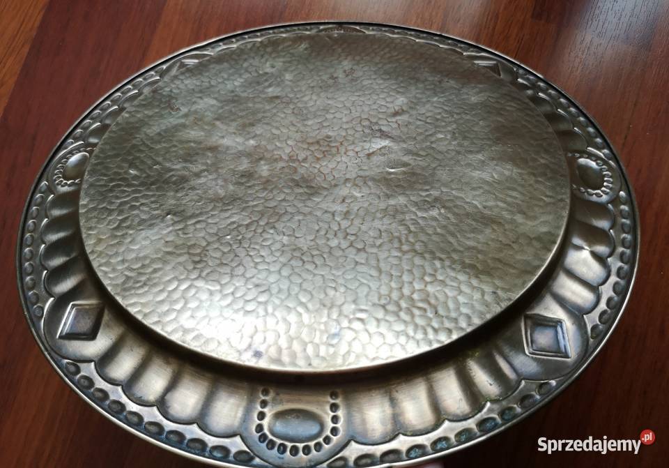 Stara mosiężna taca Katowice