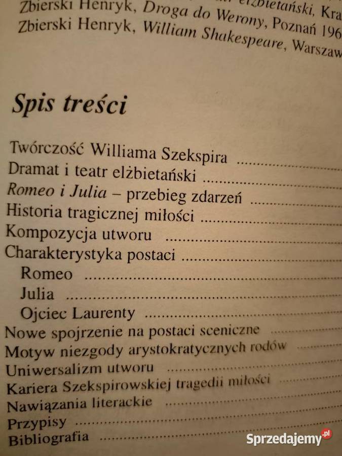 Romero i Julia analizy literatury księgarnia Rok wydania 2007 Książki naukowe i popularnonaukowe Warszawa sprzedam