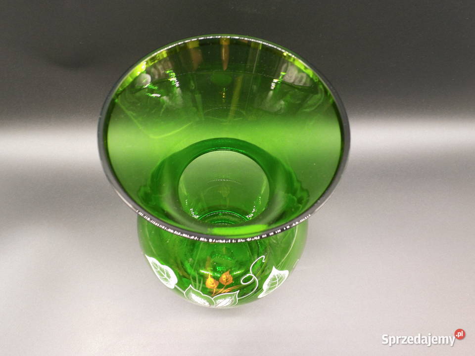 Szklany wazon z Czech Bohemia wykonany z Raszków