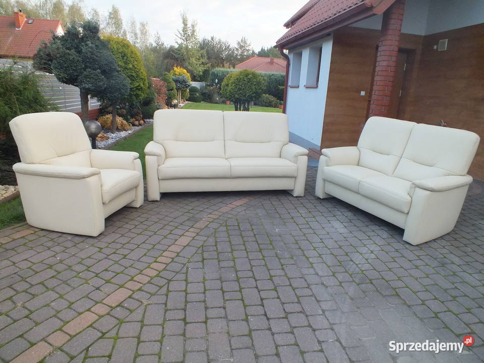 Komplet wypoczynkowy zestawy kanap ze skóry skóra naturalna Firlej