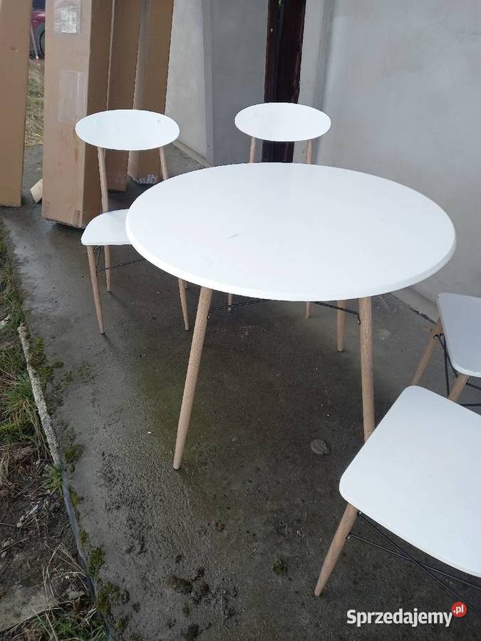 Stol plus 4 krzesla 100cm Kórnik