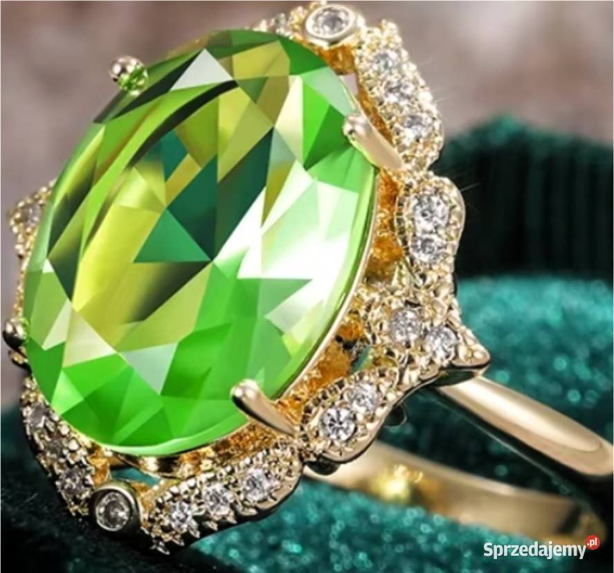 Piękny Złoty Niepowtarzalny Pierścionek z Poraj