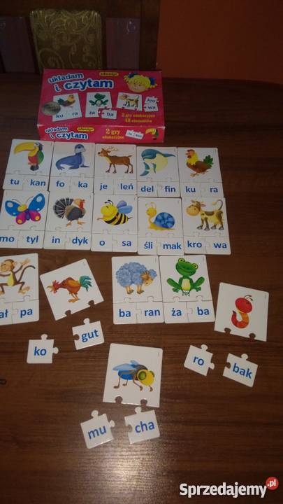 puzzle układanka gra dydaktyczna nauka czytania Węglewo
