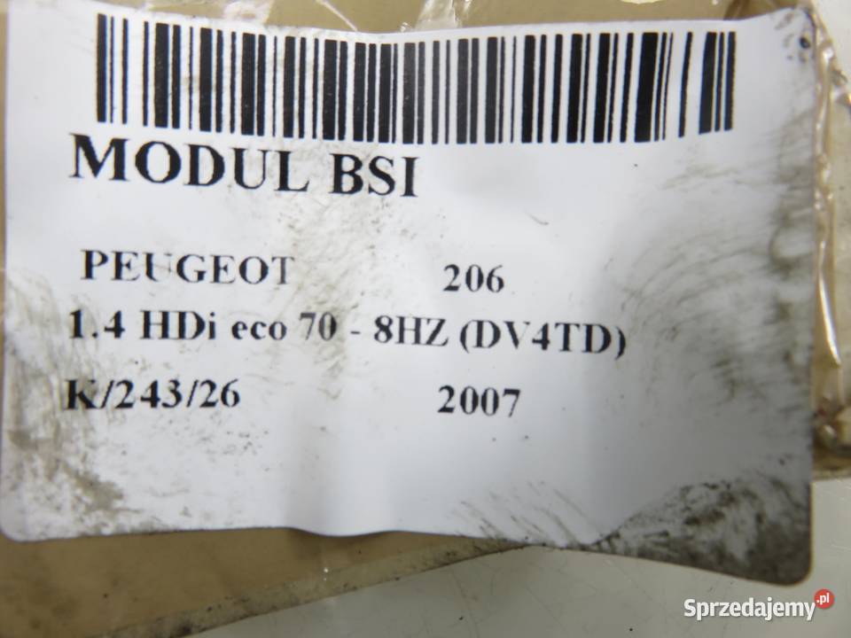 BSI PEUGEOT 206 14 HDi 9657999780