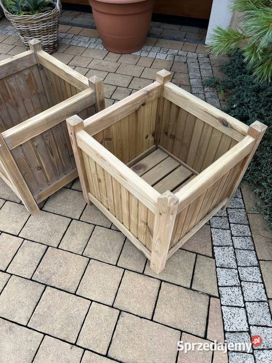 Donica drewniana ogrodowa na już surowa solidna Jeleśnia