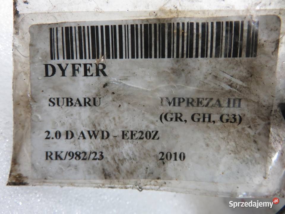DYFER SUBARU IMPREZA III 20 D AWD EE20Z