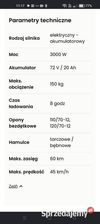 Skuter elektryczny HECHT MOTORS BLUE Sosnowiec