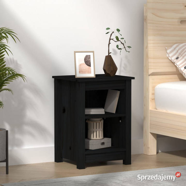 Szafka nocna czarna 40x35x55 lite drewno sosnowe Warszawa sprzedam