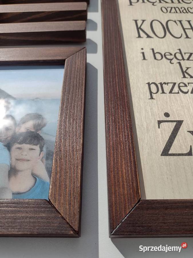 Drewniana Multirama Ramka na 12 ZDJĘĆ 10x15 Łódź