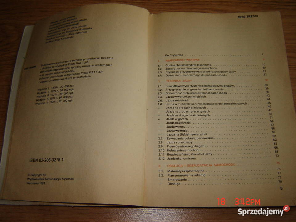 Sprzedam książkę FIAT 125 p Zelów